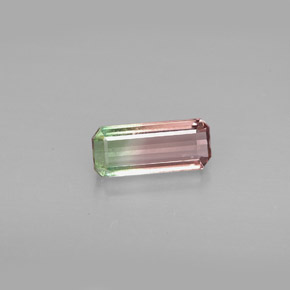 Tormalina naturale multicolore da 0,98 ct, taglio smeraldo, VVS-VS