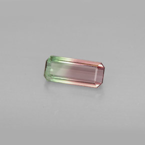 Tormalina naturale multicolore da 0,98 ct, taglio smeraldo, VVS-VS