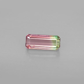 Tormalina naturale multicolore da 1,03 ct, taglio smeraldo, VVS-VS