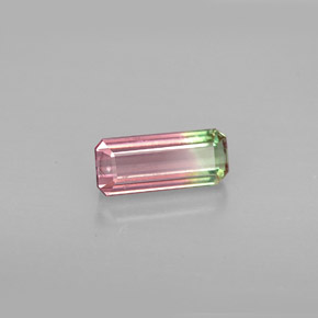 Tormalina naturale multicolore da 1,03 ct, taglio smeraldo, VVS-VS