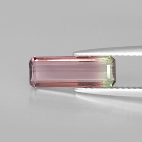 Tormalina naturale multicolore da 1,69 ct, taglio smeraldo, VVS-VS