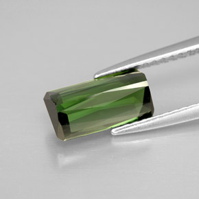 Tormalina naturale verde da 1,78 ct, taglio smeraldo, VVS