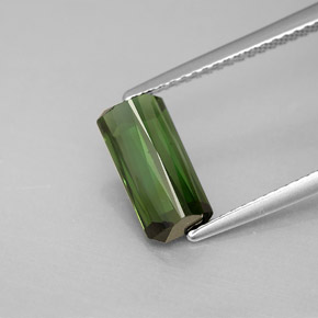Tormalina naturale verde da 2,05 ct, taglio smeraldo, VVS