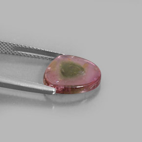 Tormalina naturale multicolore da 3,49 ct, trasparente, trasparente/traslucido