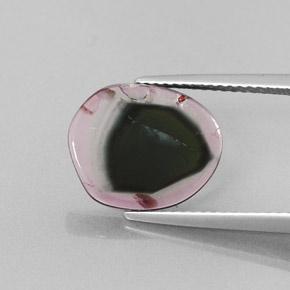 Tormalina naturale bicolore da 3,22 ct, forma fantasia, trasparente