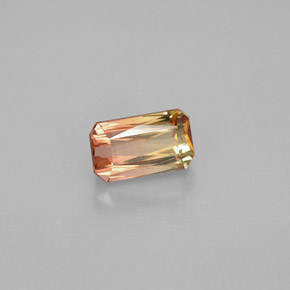 Tormalina naturale bicolore da 1,17 ct, taglio smeraldo, VVS