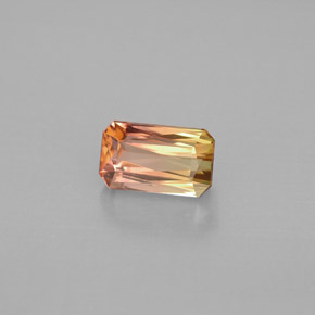 Tormalina naturale bicolore da 1,17 ct, taglio smeraldo, VVS