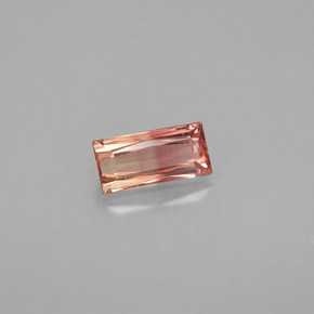 Tormalina naturale bicolore da 0,79 ct, baguette, VVS