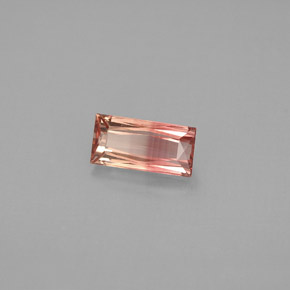 Tormalina naturale bicolore da 0,79 ct, baguette, VVS