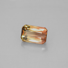 Tormalina naturale multicolore da 1,59 ct, taglio smeraldo, VS