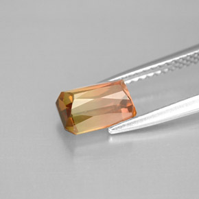 Tormalina naturale multicolore da 1,59 ct, taglio smeraldo, VS