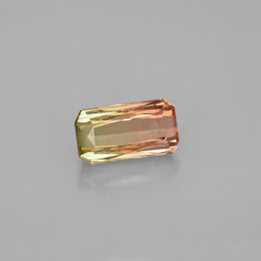 Tormalina naturale bicolore da 1,05 ct, taglio smeraldo, VVS