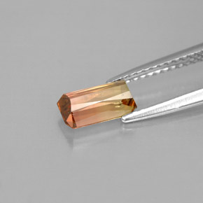 Tormalina naturale bicolore da 1,05 ct, taglio smeraldo, VVS