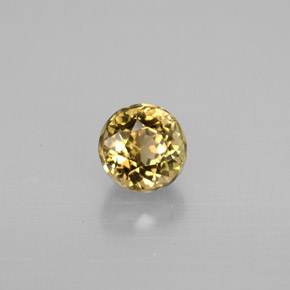 Tormalina naturale giallo da 0,90 ct, taglio rotondo, VVS