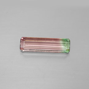 Tormalina naturale multicolore da 1,68 ct, taglio smeraldo, VVS-VS