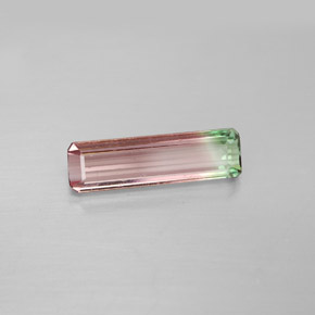 Tormalina naturale multicolore da 1,68 ct, taglio smeraldo, VVS-VS