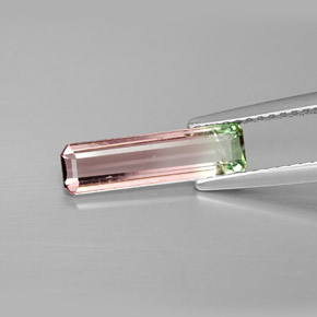 Tormalina naturale multicolore da 1,36 ct, taglio smeraldo, VS