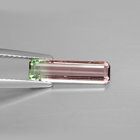 Tormalina naturale multicolore da 1,36 ct, taglio smeraldo, VS