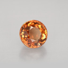 Tormalina naturale arancione da 1,74 ct, taglio rotondo, VVS-VS