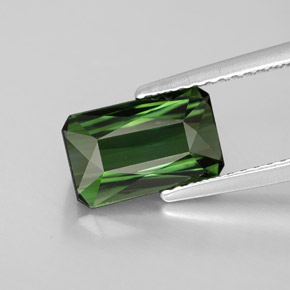 Tormalina naturale verde da 2,15 ct, taglio smeraldo, VVS