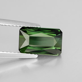 Tormalina naturale verde da 2,15 ct, taglio smeraldo, VVS