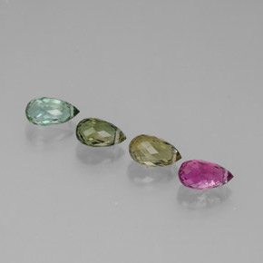 Tormalina naturale multicolore da  ct, briolette, VVS-VS