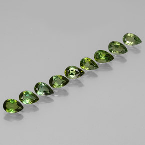 Tormalina naturale verde da 3,52 ct, taglio a pera, VVS-VS