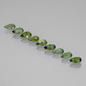Tormalina naturale verde da 3,52 ct, taglio a pera, VVS-VS