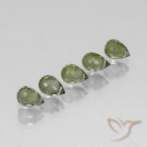 Gemme di Tormalina Verde foresta chiaro naturale da 2.34 ct, Taglio briolette, VVS-VS