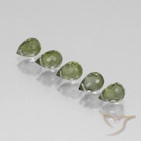 Gemme di Tormalina Verde foresta chiaro naturale da 2.34 ct, Taglio briolette, VVS-VS