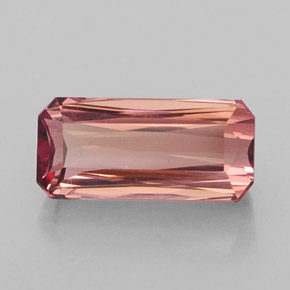 Tormalina naturale rosa da 3,29 ct, taglio smeraldo, IF