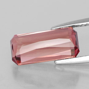 Tormalina naturale rosa da 3,29 ct, taglio smeraldo, IF