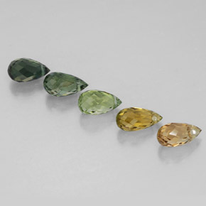 Tormalina naturale multicolore da 2,46 ct, briolette, VVS-VS