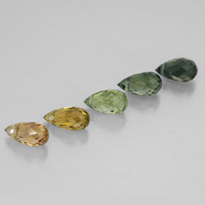 Tormalina naturale multicolore da 2,46 ct, briolette, VVS-VS