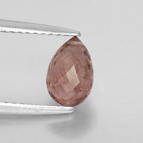 Tormalina naturale rosa da 1,31 ct, briolette, VS-SI