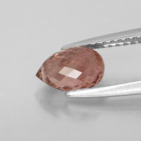 Tormalina naturale rosa da 1,31 ct, briolette, VS-SI