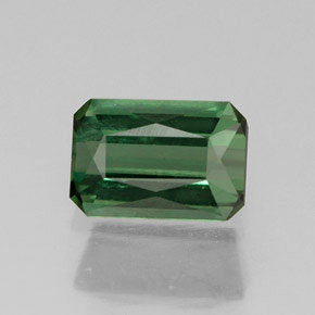 Tormalina naturale verde da 0,75 ct, taglio smeraldo, VVS-VS