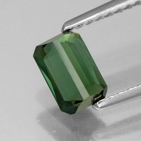 Tormalina naturale verde da 0,75 ct, taglio smeraldo, VVS-VS
