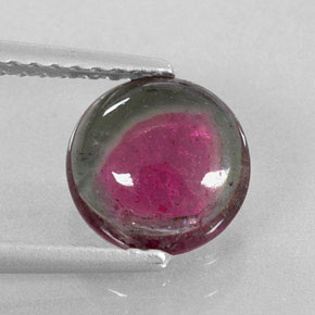 Tormalina naturale multicolore da 1,41 ct, taglio rotondo, traslucido