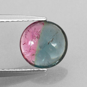 Tormalina naturale multicolore da 1,46 ct, taglio rotondo, trasparente