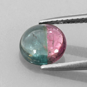 Tormalina naturale multicolore da 1,46 ct, taglio rotondo, trasparente