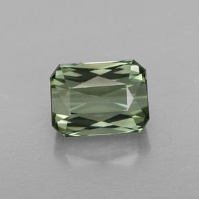 Tormalina naturale verde da 1,88 ct, taglio smeraldo, VVS