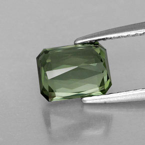 Tormalina naturale verde da 1,88 ct, taglio smeraldo, VVS