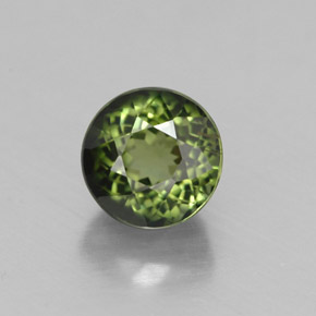 Tormalina naturale verde da 1,30 ct, taglio rotondo, VS