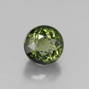 Tormalina naturale verde da 1,30 ct, taglio rotondo, VS
