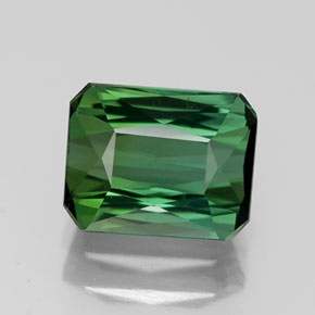 Tormalina naturale verde da 1,67 ct, taglio smeraldo, VVS-VS