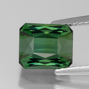 Tormalina naturale verde da 1,86 ct, taglio smeraldo, VVS