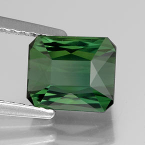 Tormalina naturale verde da 1,86 ct, taglio smeraldo, VVS