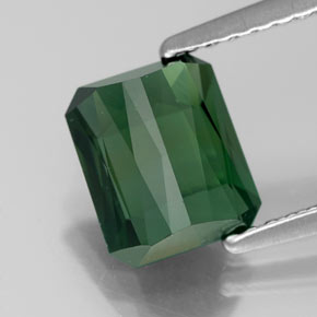 Tormalina naturale verde da 1,86 ct, taglio smeraldo, VVS