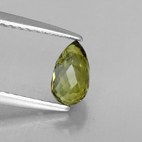 Tormalina naturale verde da 0,72 ct, briolette, VS-SI